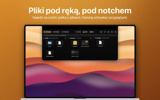 Pliki pod ręką, pod notchem